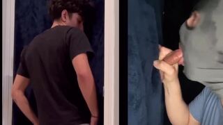 Hot str8 guy at the gloryhole