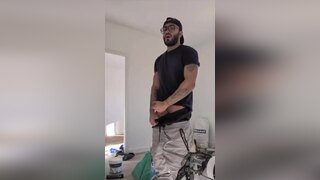 Muscled man jerk off