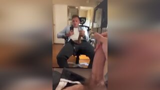 Mirror jerk off