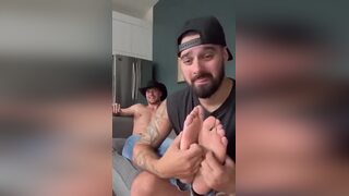 Casey tickles Logan Drake