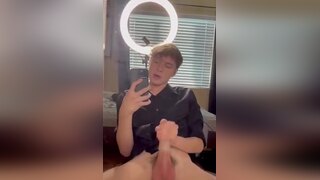 Cute Twink stroking Monstercock