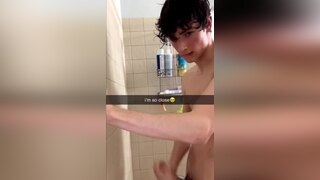 HOT DRINK JACKING BIG COCK IN THE SHOWER