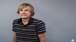 Blonde guy gets a massage