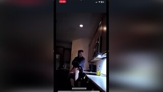 Streamer in kitchen