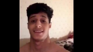 Handsome Moroccan teen boy jerking off until cums