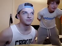 Couple young cuties messing around