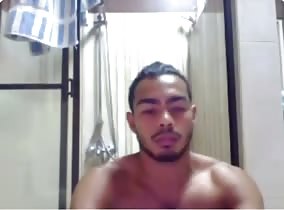 Bathroom meat beating