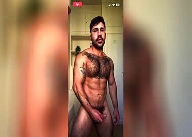 Hot hairy man swinging dick