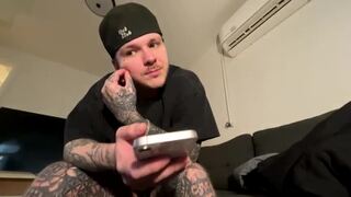 Just a Tattoo Enthusiast Chilling and Showing His Dick on Cam