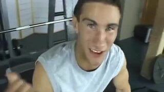 Hottie jerking and blowing his Load1